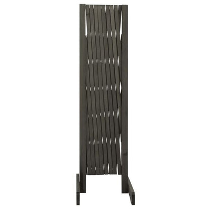 291087 - VIDAXL Gardh Kopshti me Rresht Gri 180x100 cm Dru i Fortë