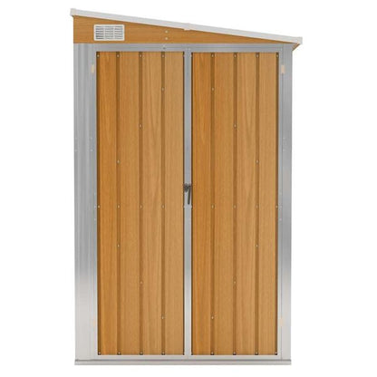 291090 - VIDAXL Kasolle Kopshti e Montuar në Mur, Ngjyrë Kafe 118x194x178 cm, Çelik i Galvanizuar