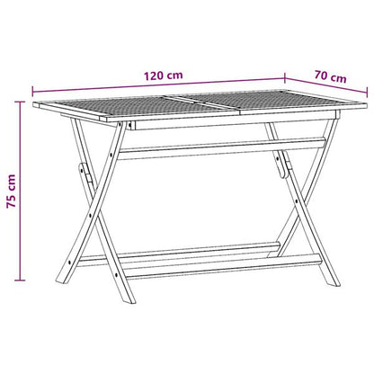 333429 - VIDAXL Tavolinë Kopshti e Palosshme 120x70x75 cm Dru Eukalipt i Fortë
