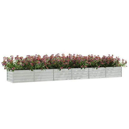 291099 - VIDAXL Shtretër i ngritur për kopsht 480x80x45 cm Çelik i galvanizuar, ngjyrë argjendi