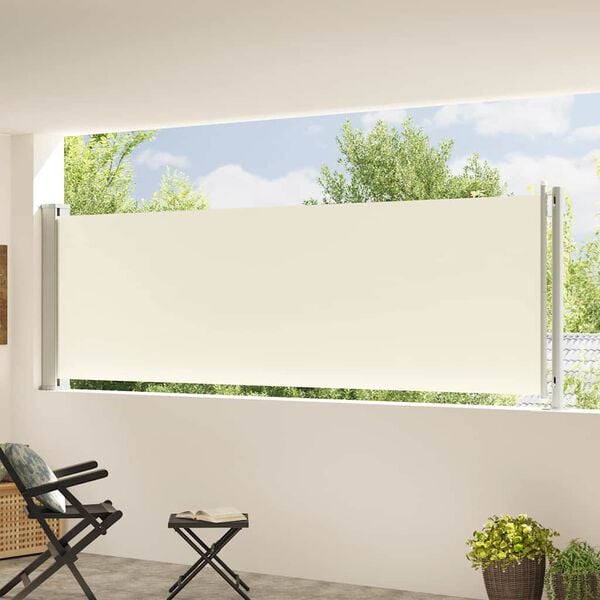 291115 - VIDAXL Tendë anësore e tërheqshme për verandë 117x600 cm, ngjyrë krem