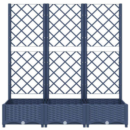 280128 - VIDAXL Vazo kopshti me rrjetë gri blu 120x40x121,5 cm, PP