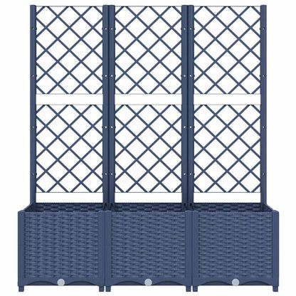280129 - VIDAXL Vazo kopshti me rrjetë gri blu 120x40x136 cm, PP