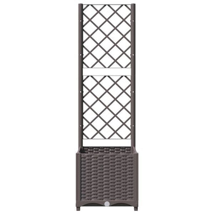 334107 - VIDAXL Vazo kopshti me rrjetë kafe 40x40x136 cm PP