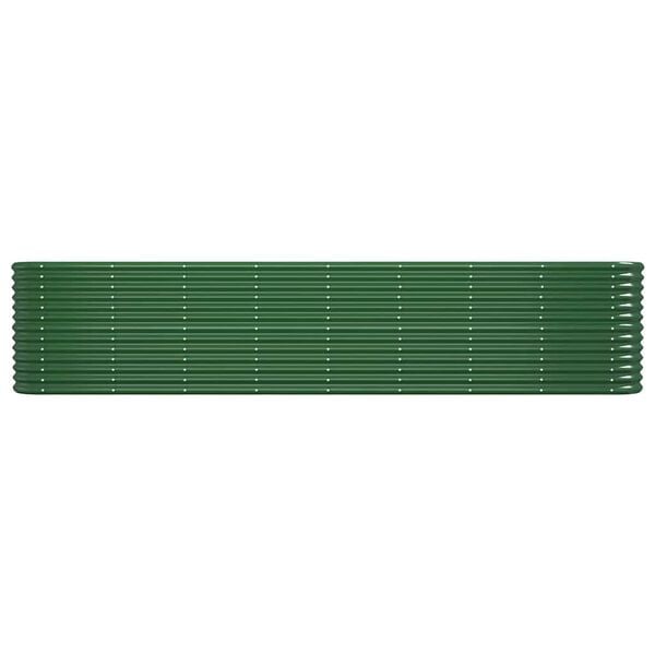 334110 - VIDA XL Shtretër i ngritur për kopsht, çelik i galvanizuar 332x40x68 cm, ngjyrë jeshile