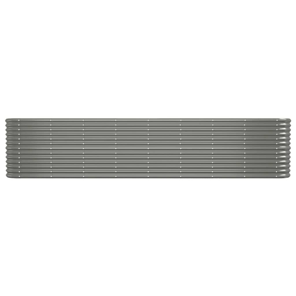 265136 - VIDAXL Shtretër i ngritur për kopsht, celik i galvanizuar 332x40x68 cm, gri
