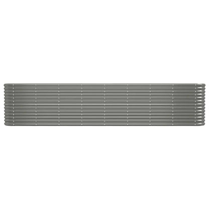 265136 - VIDAXL Shtretër i ngritur për kopsht, celik i galvanizuar 332x40x68 cm, gri