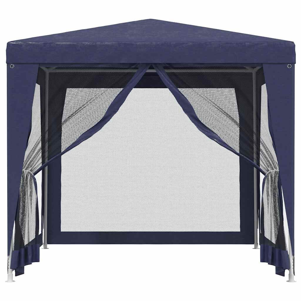 265139 - VIDAXL Tendë për festa me 4 mure anësore rrjetë Blu 2,5x2,5 m HDPE