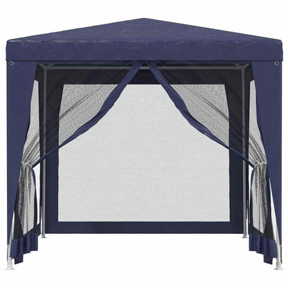 265139 - VIDAXL Tendë për festa me 4 mure anësore rrjetë Blu 2,5x2,5 m HDPE
