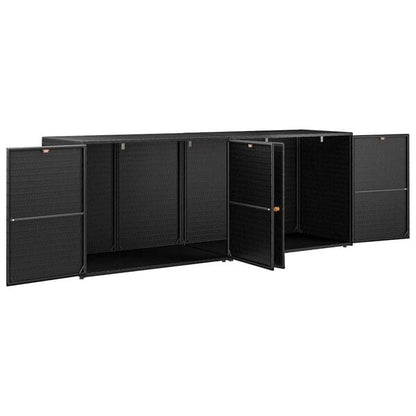 291128 - VIDA XL Dollap Ruajtjeje për Kopsht, i Zi 198x55,5x80 cm, Material Ratani Poliesterol