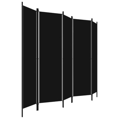 244479 - VIDAXL Ndarës Dhome me 5 Panele, Ngjyrë e Zezë 250x180 cm