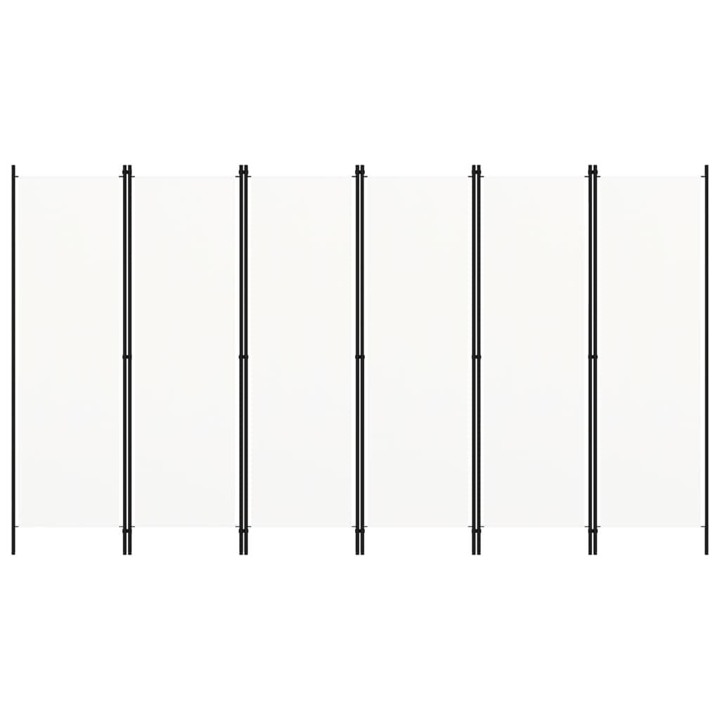 280145 - VIDAXL Ndarës Dhome me 6 Panele, i Bardhë 300x180 cm