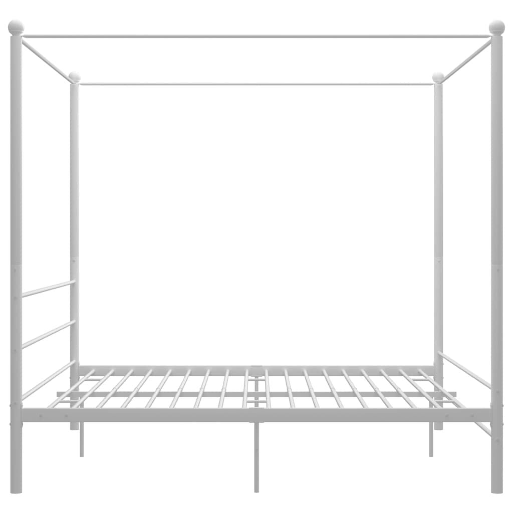 265147 - VIDA XL Kornizë Krevati me Tendë pa Dyshek, Metal i Bardhë 200x200 cm
