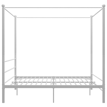265147 - VIDA XL Kornizë Krevati me Tendë pa Dyshek, Metal i Bardhë 200x200 cm