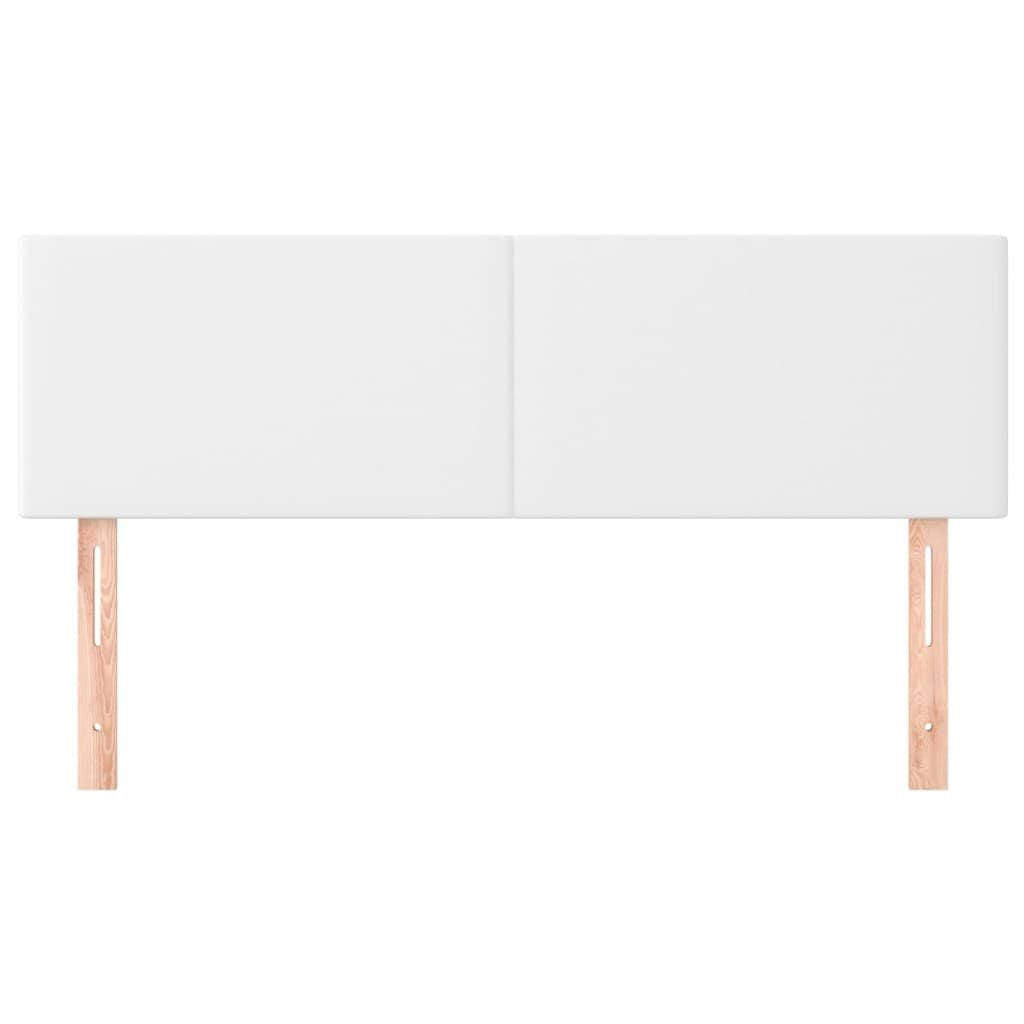 280167 - VIDA XL Kokë shtrati e bardhë 144x5x78/88 cm, Lëkurë artificiale