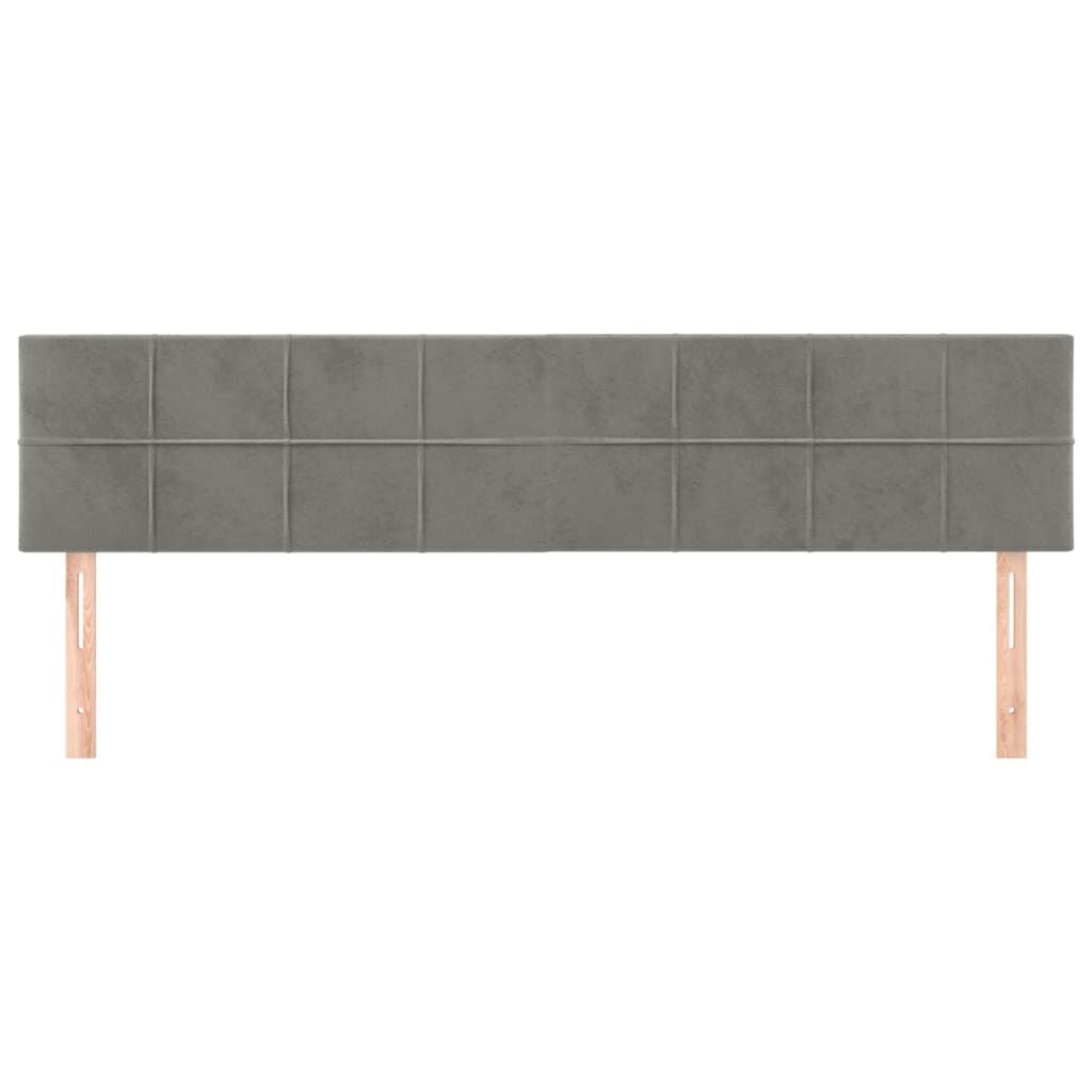 280169 - VIDA XL Kokë shtrati Gri e çelët 180x5x78/88 cm, Kadife