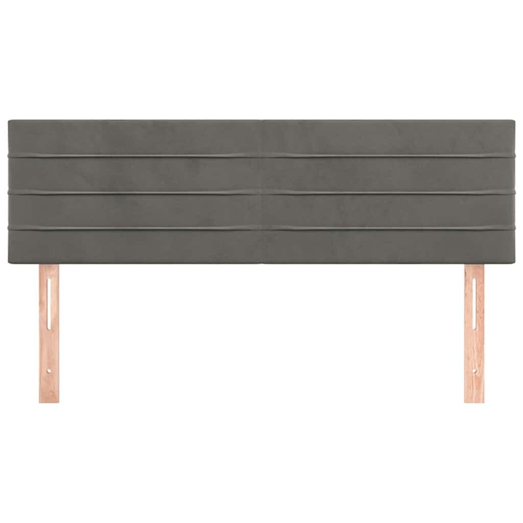265162 - VIDA XL Kokë shtrati Gri e errët 144x5x78/88 cm Kadife
