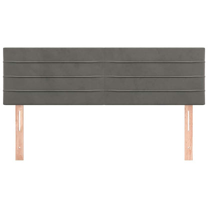 265162 - VIDA XL Kokë shtrati Gri e errët 144x5x78/88 cm Kadife