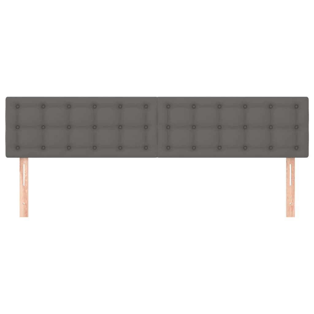 280173 - VIDAXL Kokë shtrati Gri 160x5x78/88 cm Lëkurë artificiale