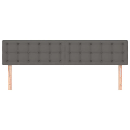280173 - VIDAXL Kokë shtrati Gri 160x5x78/88 cm Lëkurë artificiale