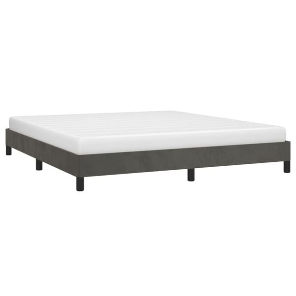 291163 - VIDAXL Kornizë shtrati pa dyshek, gri e errët 160x200 cm, kadife