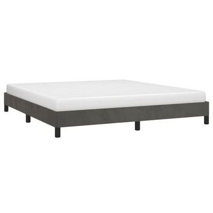 291163 - VIDAXL Kornizë shtrati pa dyshek, gri e errët 160x200 cm, kadife