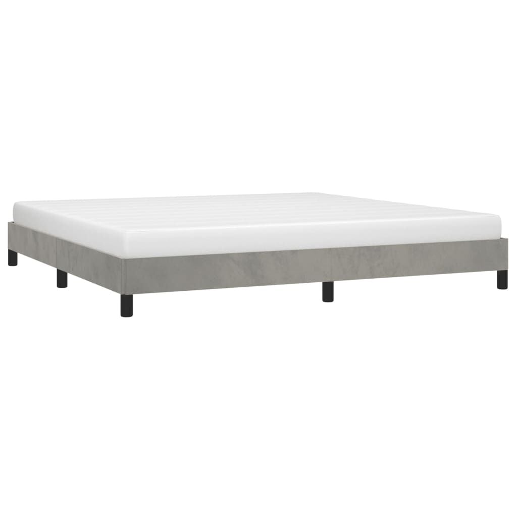280179 - VIDAXL Kornizë shtrati pa dyshek Gri e çelët 200x200 cm Kadife