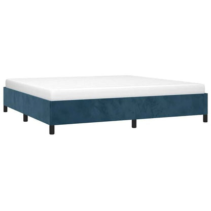 291165 - VIDAXL Kornizë shtrati pa dyshek, blu e errët 200x200 cm, kadife