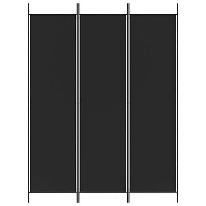 244522 - VIDA XL Ndarës Dhome me 3 Panele, Ngjyrë e Zezë 150x200 cm, Pëlhurë