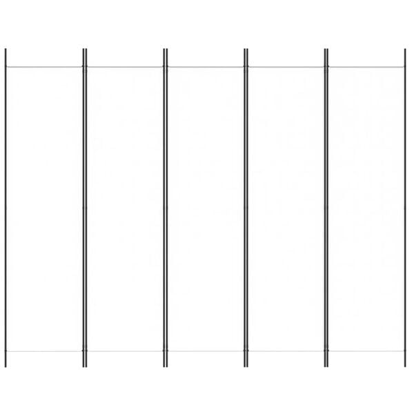 244525 - VIDA XL Ndarës Dhome me 5 Panele, i Bardhë 250x200 cm, Material