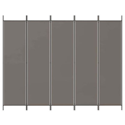 334134 - VIDAXL Ndarëse Dhome me 5 Panele, Ngjyrë Antraciti 250x200 cm, Pëlhurë