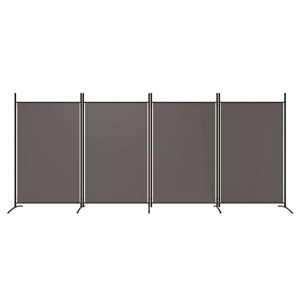 334137 - VIDAXL Ndarëse Dhome me 4 Panele, Ngjyrë Antraciti 346x180 cm, Pëlhurë