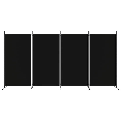 280189 - VIDAXL Ndarës Dhome me 4 Panele, Ngjyrë e Zezë 346x180 cm, Material