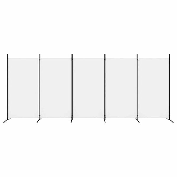 333160 - VIDAXL Ndarës Dhome me 5 Panele, i Bardhë, 433x180 cm, Material