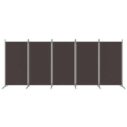 280190 - VIDAXL Ndarës Dhome me 5 Panele, Ngjyrë Kafe 433x180 cm, Pëlhurë