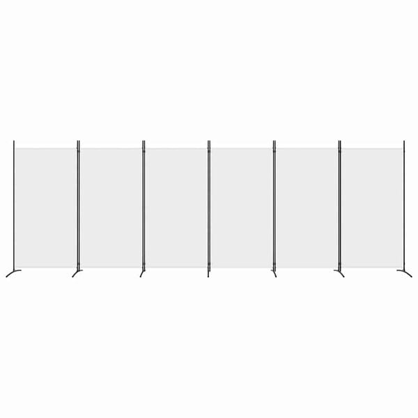 291178 - VIDAXL Ndarës Dhome me 6 Panele, i Bardhë 520x180 cm, Material