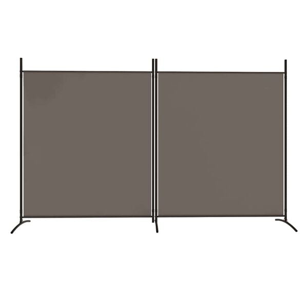 291180 - VIDAXL Ndarëse Dhome me 2 Panele, Ngjyrë Antraciti 348x180 cm, Pëlhurë