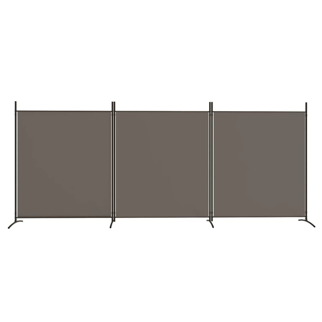280192 - VIDAXL Ndarëse Dhome me 3 Panele, Ngjyrë Antraciti 525x180 cm, Pëlhurë