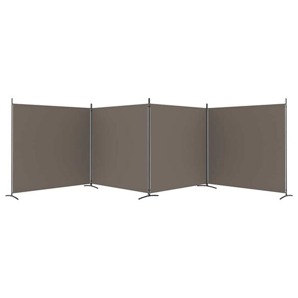 334139 - VIDAXL Ndarëse Dhome me 4 Panele, Ngjyrë Antraciti 698x180 cm, Pëlhurë