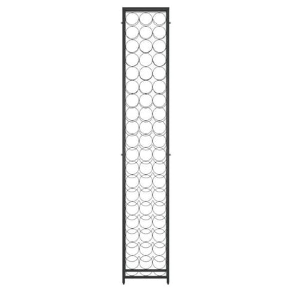 333182 - VIDAXL Raft Vere për 57 Shishe, i Zi 34x18x200 cm, Hekur i farkëtuar