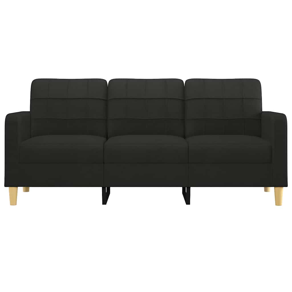 270044 - vidaXL Divan 3-ulësesh 180 cm – Pëlhurë e Zezë