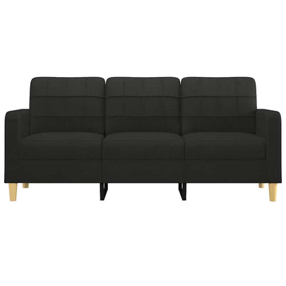 270044 - vidaXL Divan 3-ulësesh 180 cm – Pëlhurë e Zezë