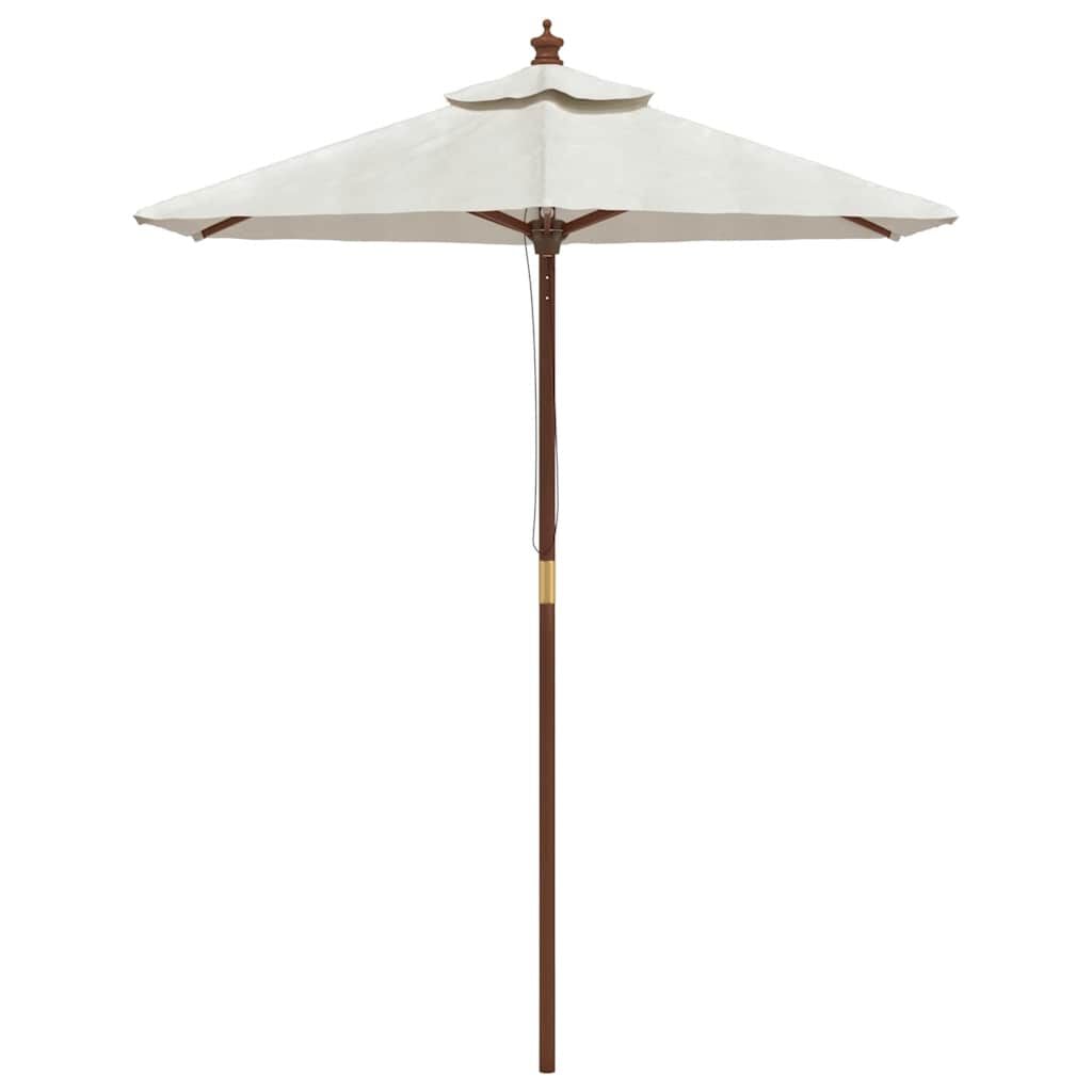 265214 - VIDA XL Çadër dielli për kopsht me shkop druri, ngjyrë rëre 196x231 cm