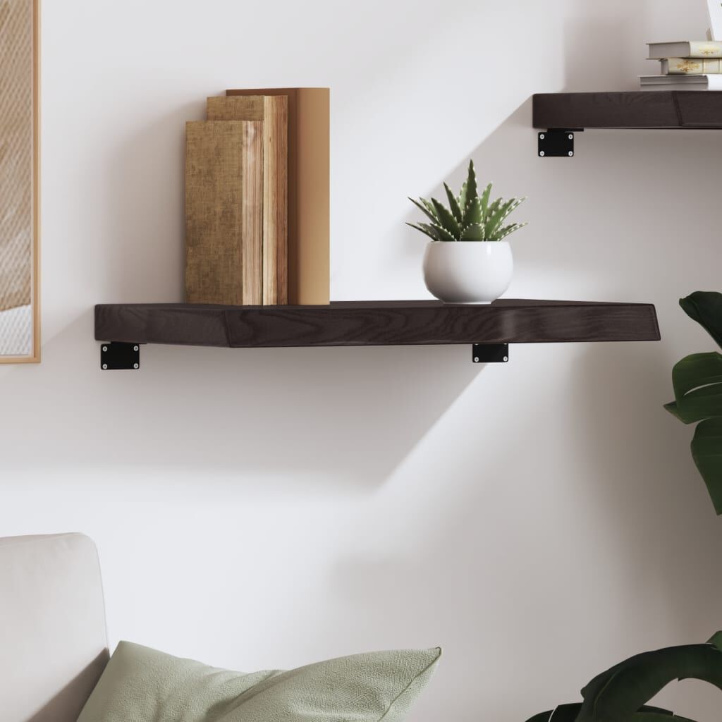 280240 - VIDAXL Raft Muri Ngjyrë Kafe 60x40x(2-6) cm Lisi i Trajtuar