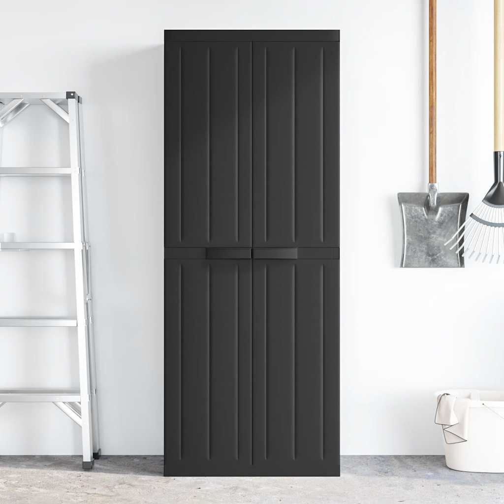 280241 - VIDAXL Dollap Plastike Ruajtjeje për Jashtë, i Zi 65x37x165 cm PP