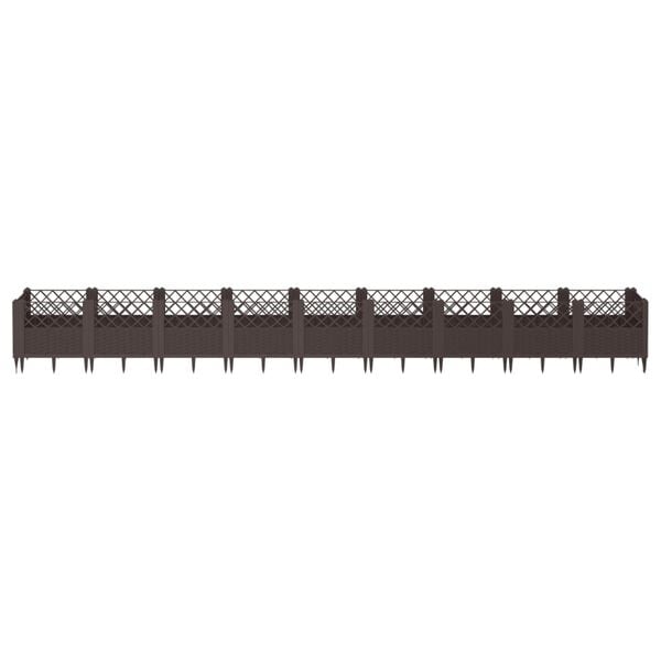 333233 - VidaXL Vazo Kopshti me Kunja Ngjyrë Kafe 363,5x43,5x43,5 cm, PP