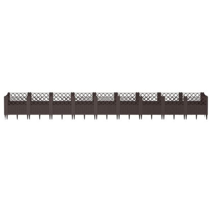 333233 - VidaXL Vazo Kopshti me Kunja Ngjyrë Kafe 363,5x43,5x43,5 cm, PP