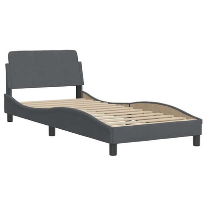 334197 - VIDA XL Kornizë shtrati "Dover" Gri e errët 80x200 cm Kadife