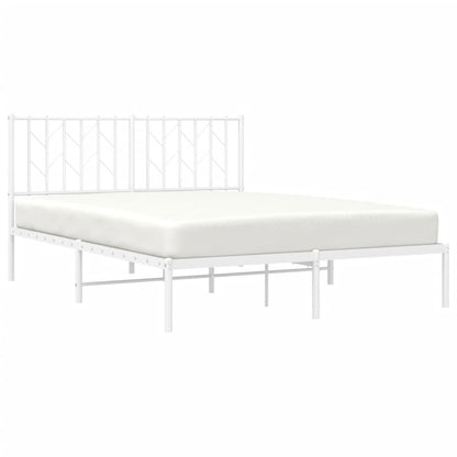 265268 - VIDA XL Kornizë shtrati metalike pa dyshek me kokën e shtratit, e bardhë 135x190 cm