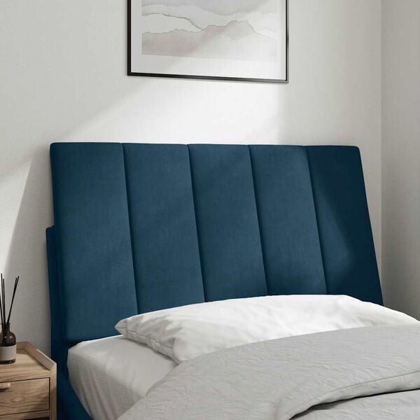 291262 - VIDAXL Jastëk për Kokën e Krevatit "Hanko" Blu 90 cm Kadife
